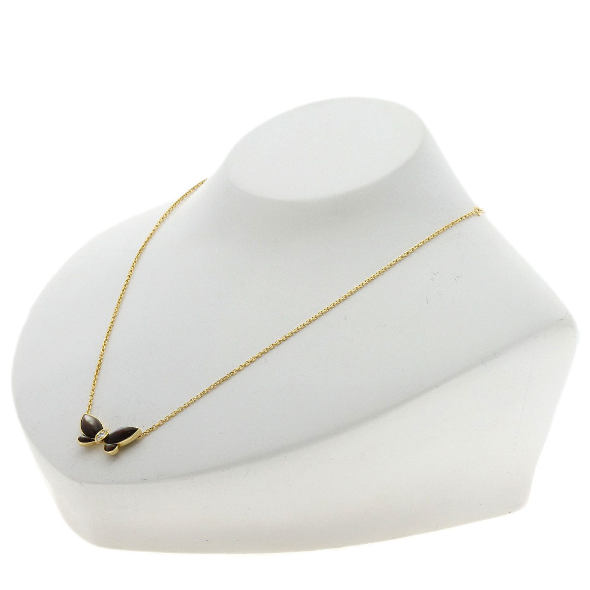 Van Cleef & Arpels Papillon Black Shell Necklace K18 Yellow Gold Ladies [Used]