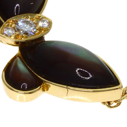 Van Cleef & Arpels Papillon Black Shell Necklace K18 Yellow Gold Ladies [Used]