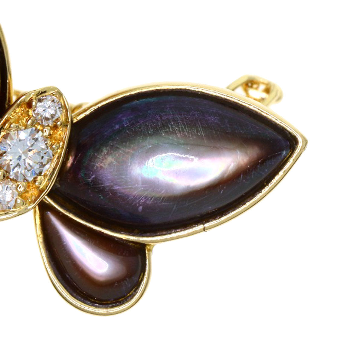 Van Cleef & Arpels Papillon Black Shell Necklace K18 Yellow Gold Ladies [Used]