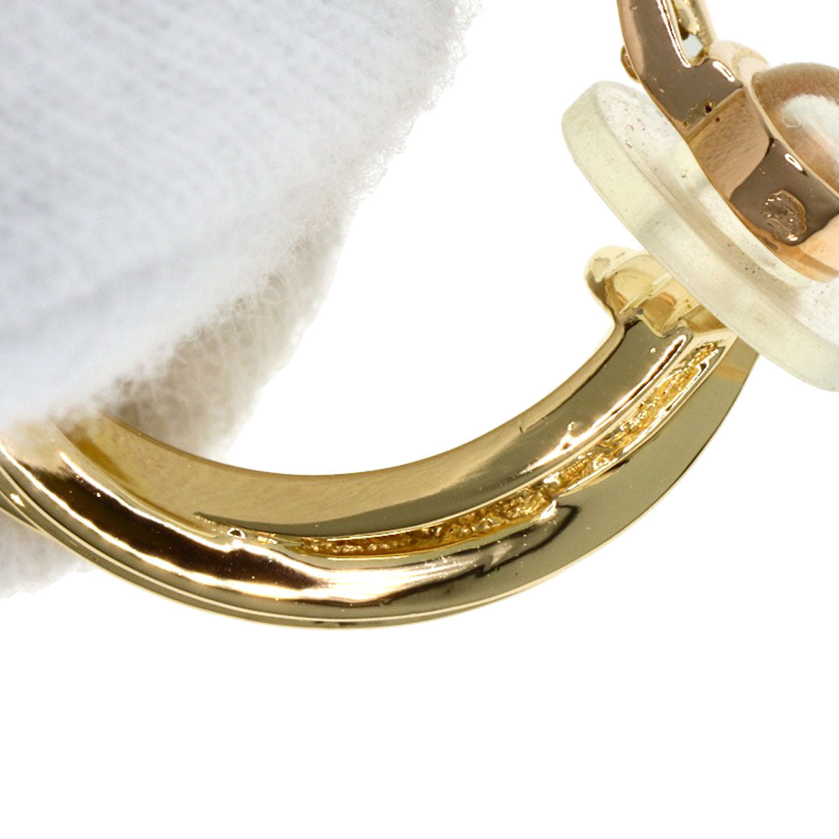 CARTIER Three Bangles Diamond Earring K18 Yellow Gold Ladies [Used]