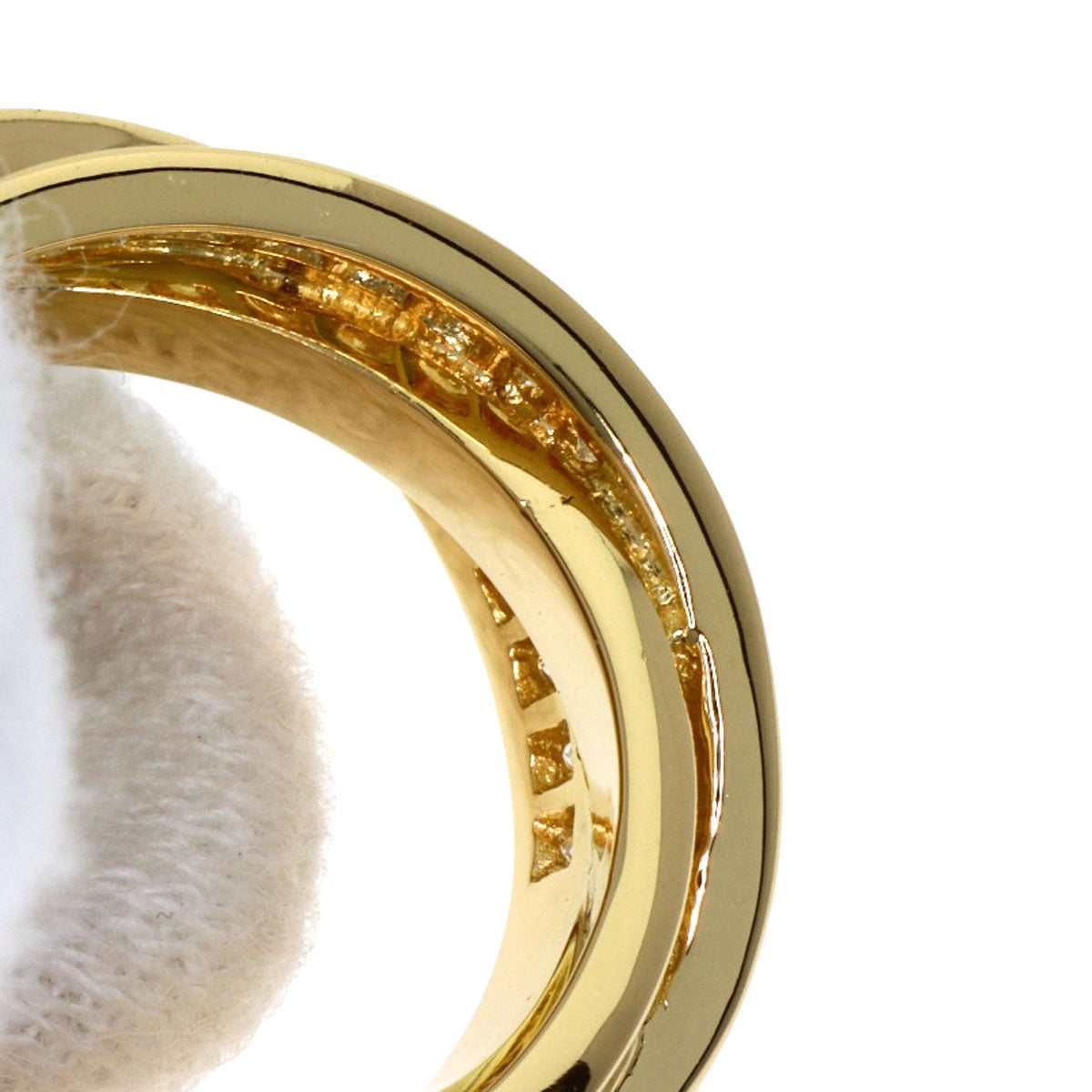 CARTIER Three Bangles Diamond Earring K18 Yellow Gold Ladies [Used]