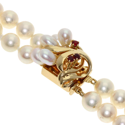 TASAKI Pearl Pearl Ruby 2-strand Necklace K14 Yellow Gold Ladies [Used]