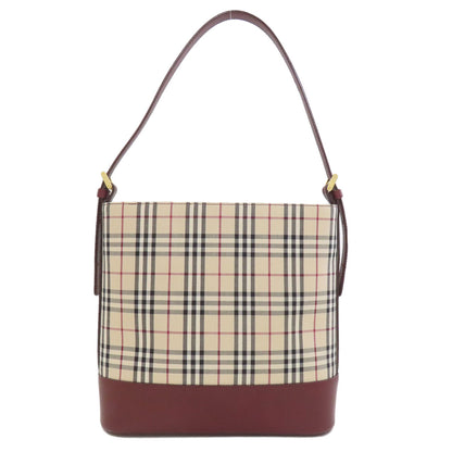 バーバリー ワンショルダー バーバリーチェック ノバチェック ショルダーバッグ キャンバス レディース 【中古】【BURBERRY】