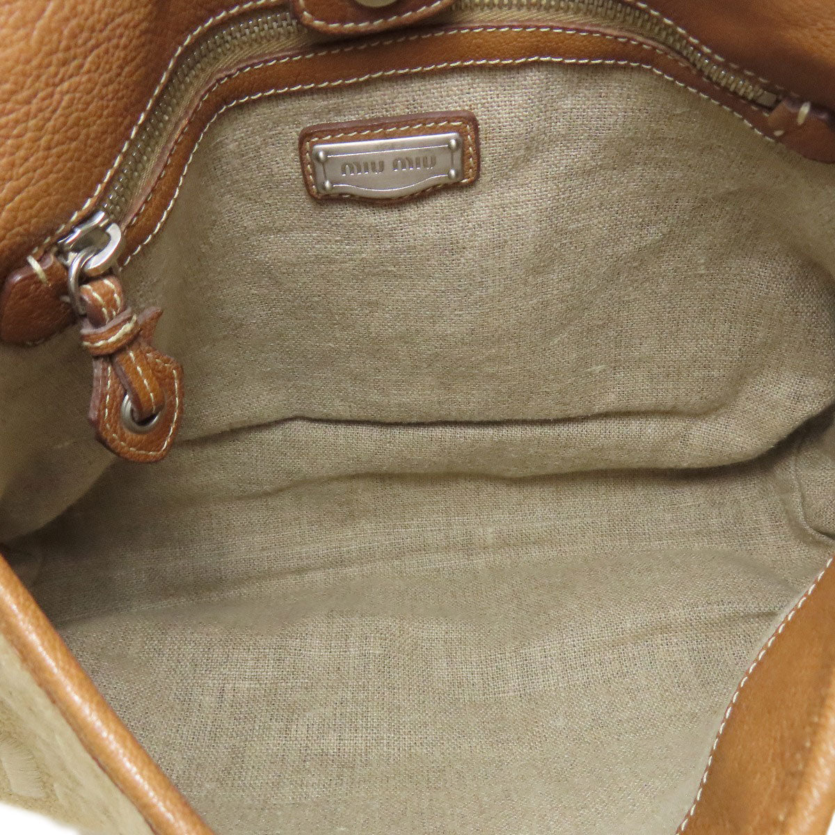 MIUMIU one belt Shoulder Bag Canvas Ladies [Used]
