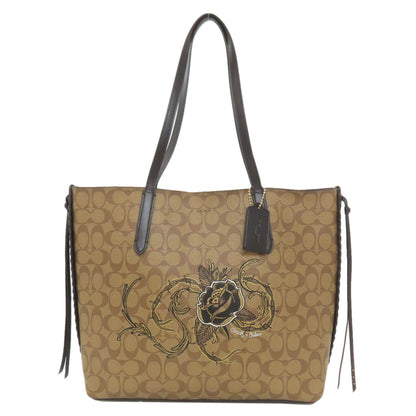 COACH F76778 Flower motif signature Tote Bag PVC Ladies [Used]