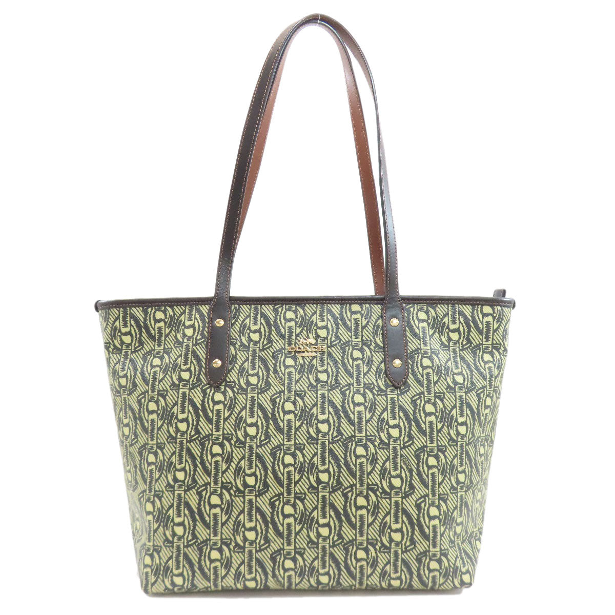 COACH F37854 Chainpattern Tote Bag PVC LeatherLadies [Used]