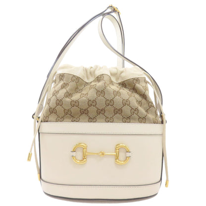 グッチ 602118 ホースビット バケットバッグ GG ショルダーバッグ キャンバス レディース 【中古】【GUCCI】