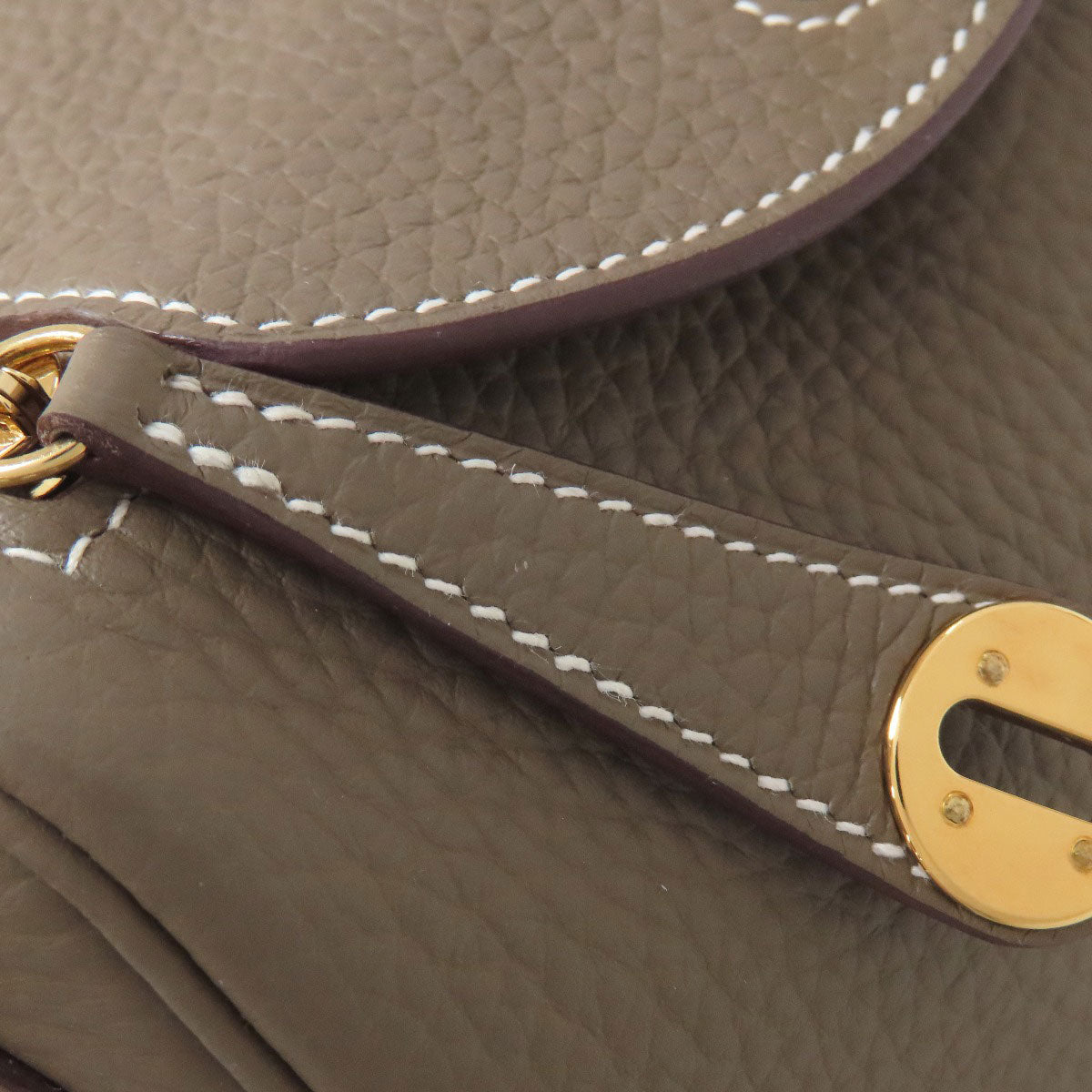 HERMES Lindy 20 Mini Etoupe GoldHardware Handbag Taurillon Clemence Ladies [Used]