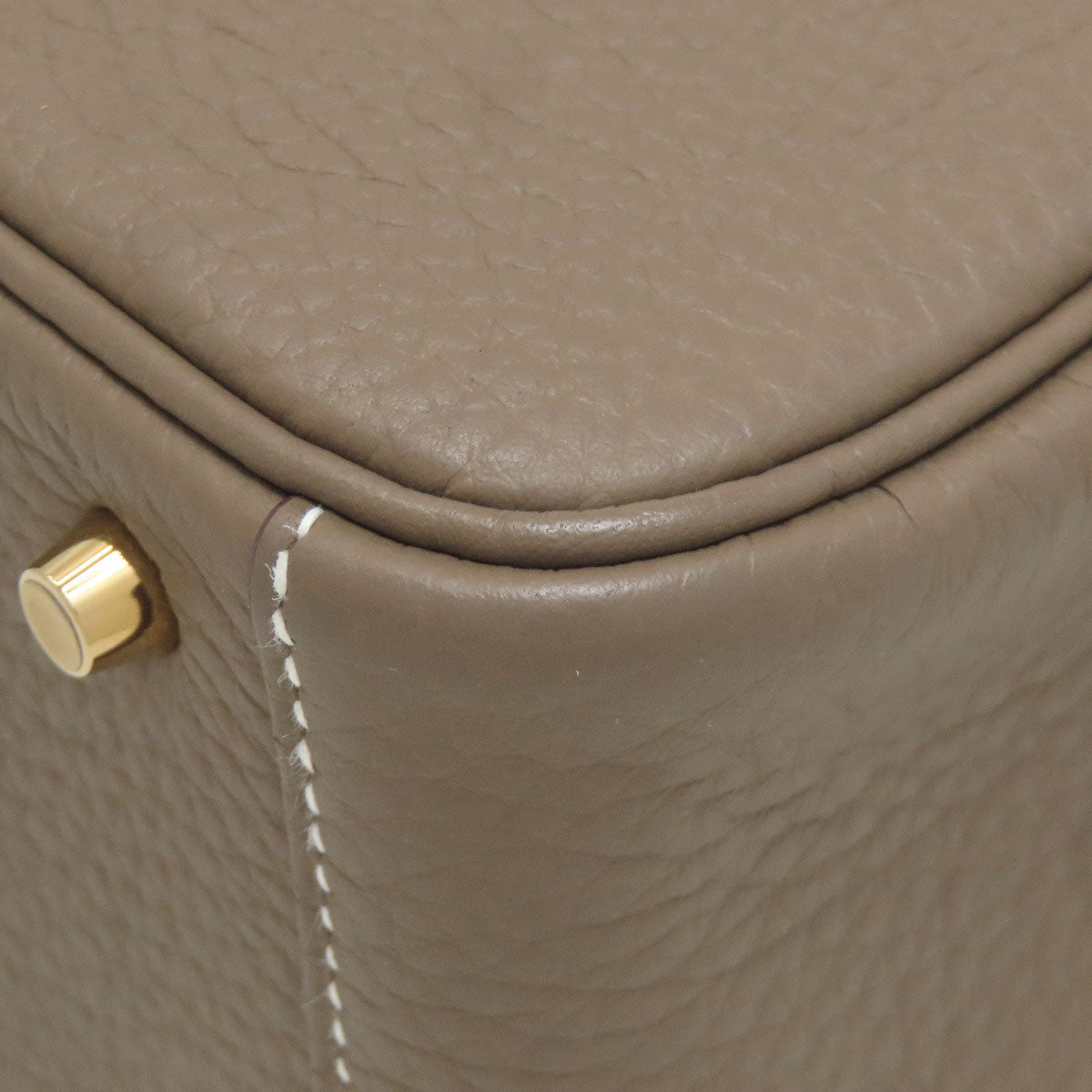 HERMES Lindy 20 Mini Etoupe GoldHardware Handbag Taurillon Clemence Ladies [Used]