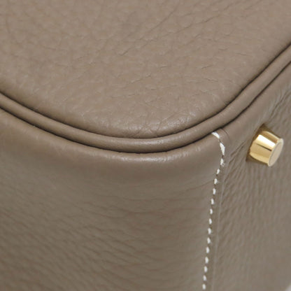 HERMES Lindy 20 Mini Etoupe GoldHardware Handbag Taurillon Clemence Ladies [Used]