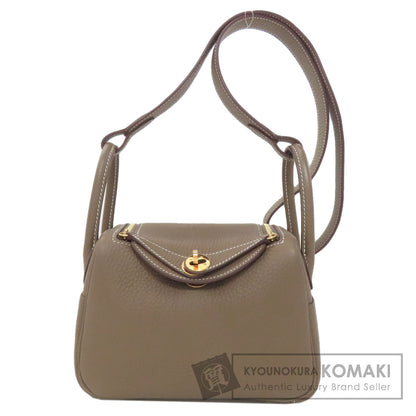 HERMES Lindy 20 Mini Etoupe GoldHardware Handbag Taurillon Clemence Ladies [Used]
