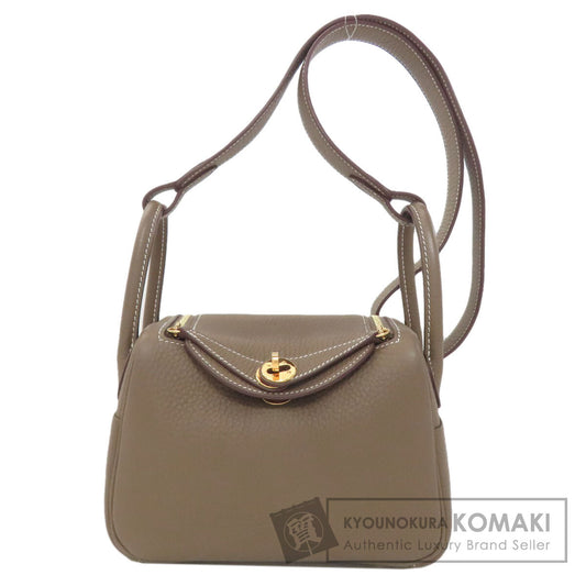 HERMES Lindy 20 Mini Etoupe GoldHardware Handbag Taurillon Clemence Ladies [Used]