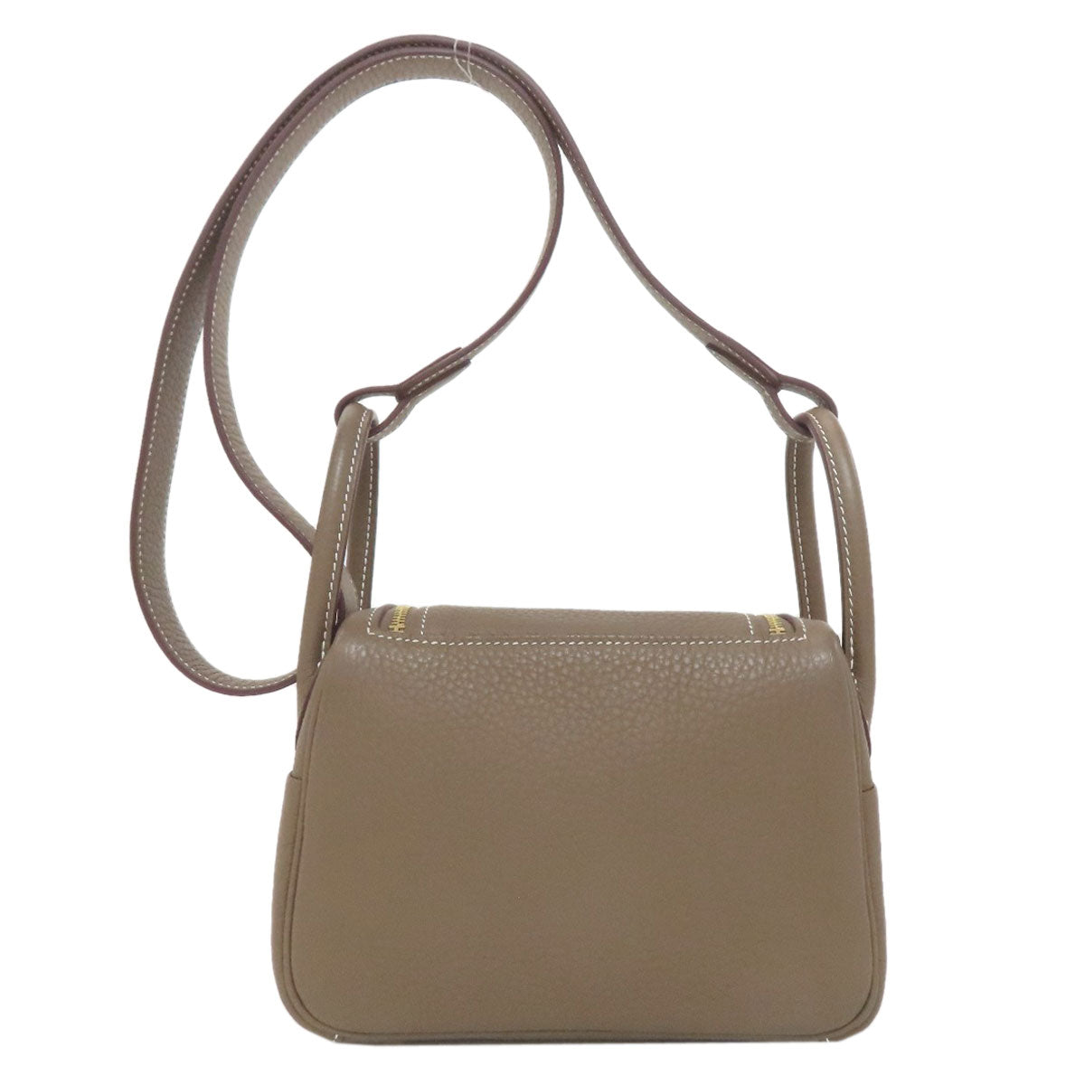 HERMES Lindy 20 Mini Etoupe GoldHardware Handbag Taurillon Clemence Ladies [Used]