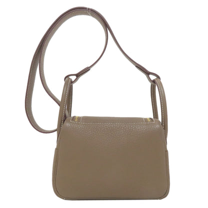 HERMES Lindy 20 Mini Etoupe GoldHardware Handbag Taurillon Clemence Ladies [Used]