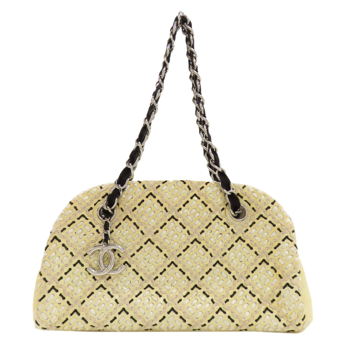 CHANEL Mademoiselle Bowling Bag SilverHardware Shoulder Bag Enamel Ladies [Used]