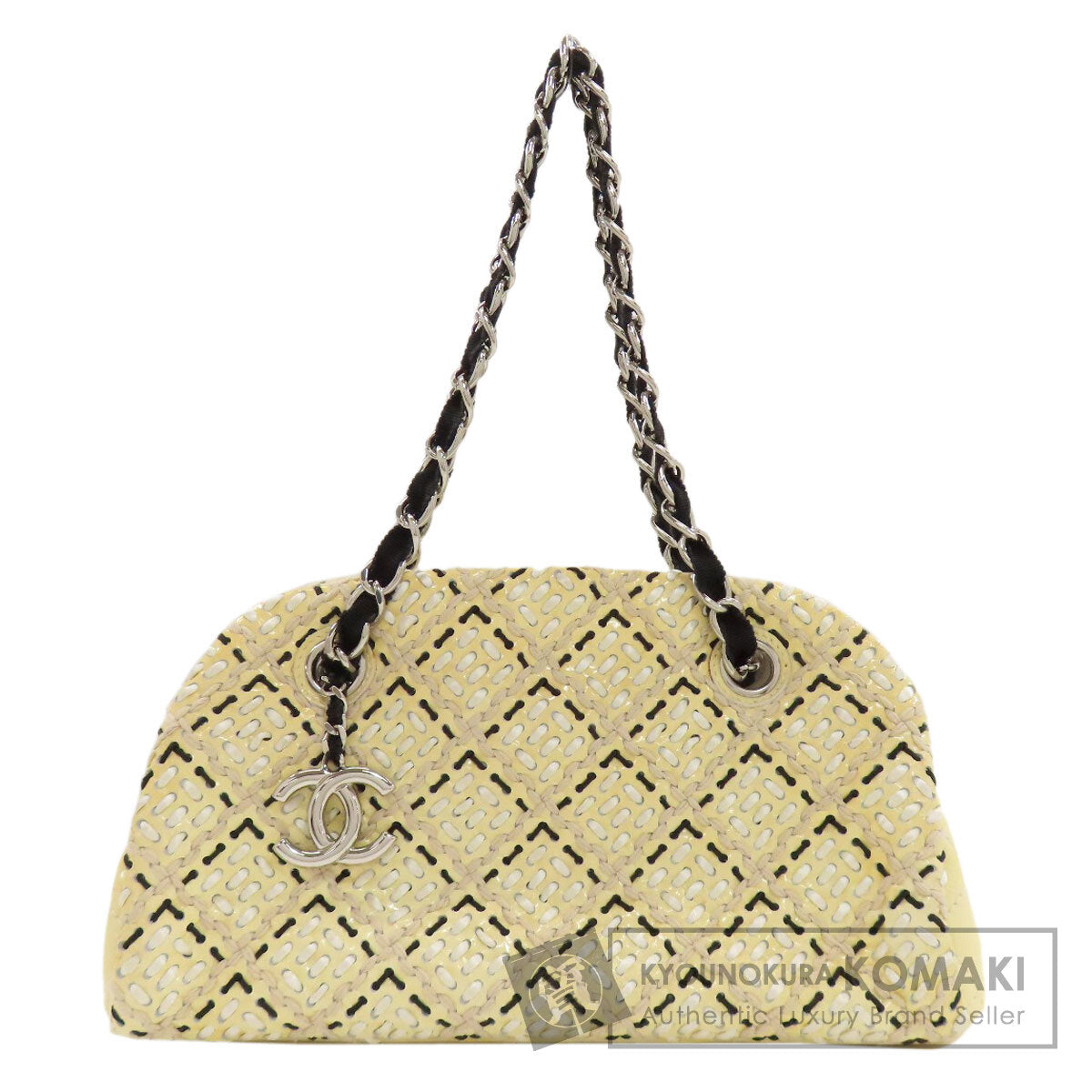 CHANEL Mademoiselle Bowling Bag SilverHardware Shoulder Bag Enamel Ladies [Used]