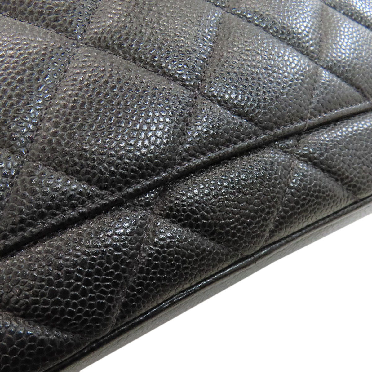 CHANEL Medallion SilverHardware Tote Bag Grained Calfskin Skin Ladies [Used]