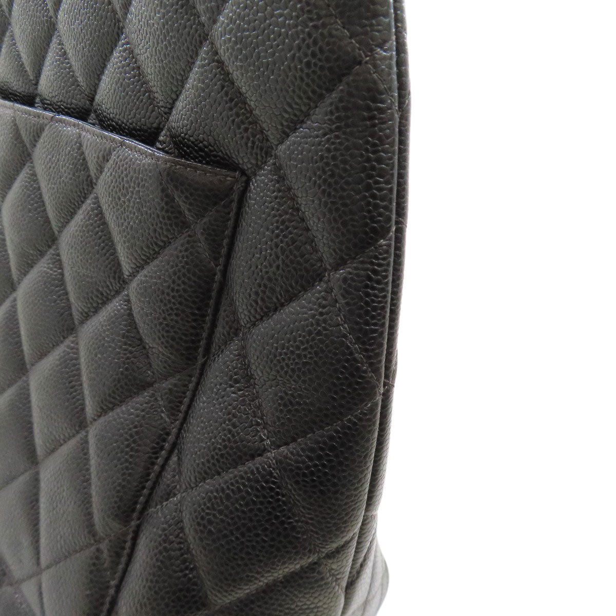 CHANEL Medallion SilverHardware Tote Bag Grained Calfskin Skin Ladies [Used]