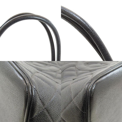 CHANEL Medallion SilverHardware Tote Bag Grained Calfskin Skin Ladies [Used]