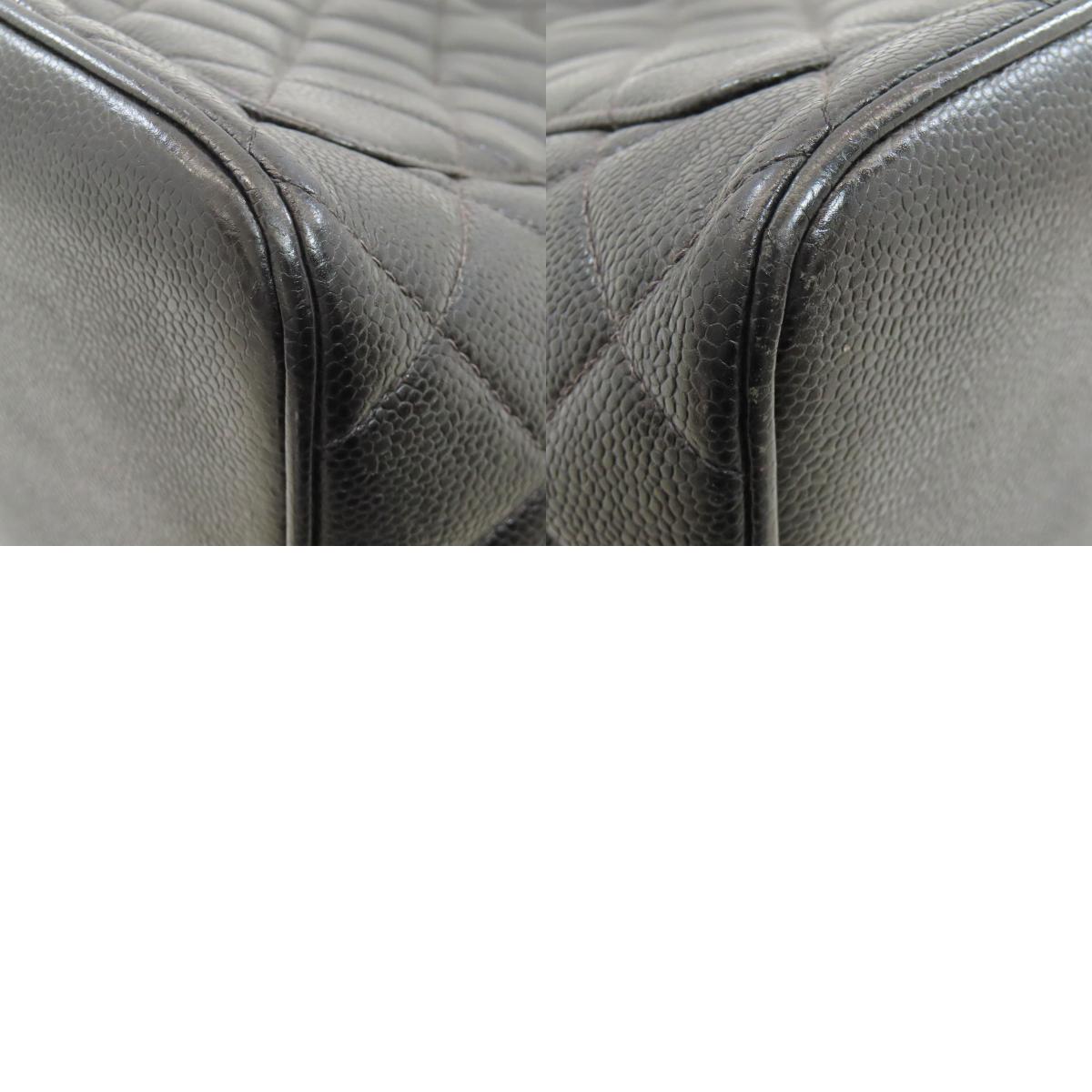 CHANEL Medallion SilverHardware Tote Bag Grained Calfskin Skin Ladies [Used]