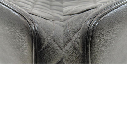 CHANEL Medallion SilverHardware Tote Bag Grained Calfskin Skin Ladies [Used]