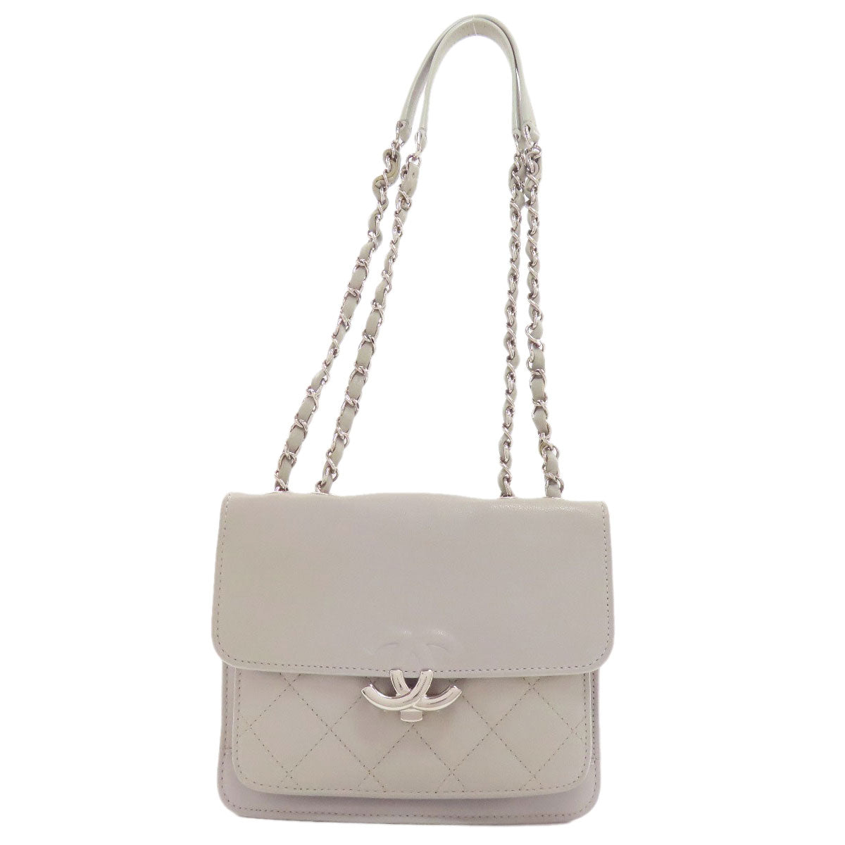 CHANEL Half COCO Mark SilverHardware Shoulder Bag Calf Ladies [Used]