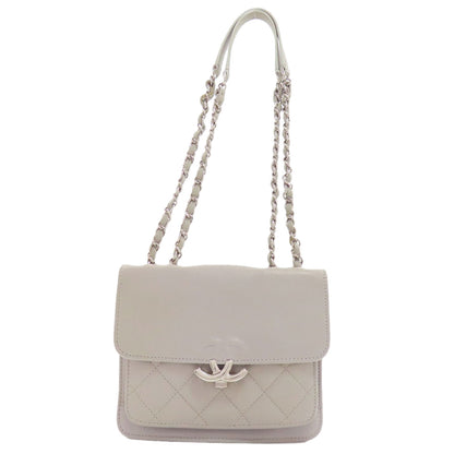 CHANEL Half COCO Mark SilverHardware Shoulder Bag Calf Ladies [Used]