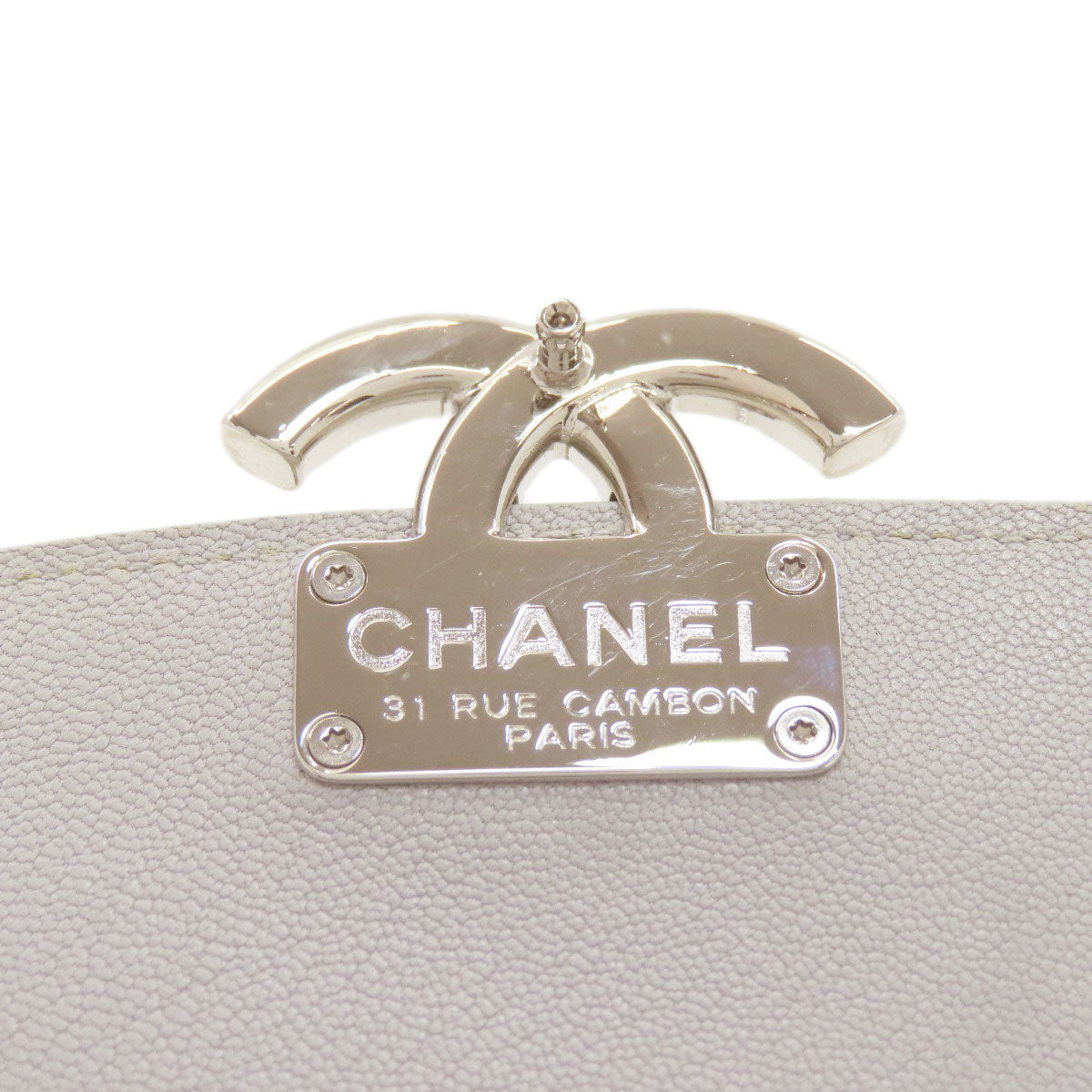 CHANEL Half COCO Mark SilverHardware Shoulder Bag Calf Ladies [Used]