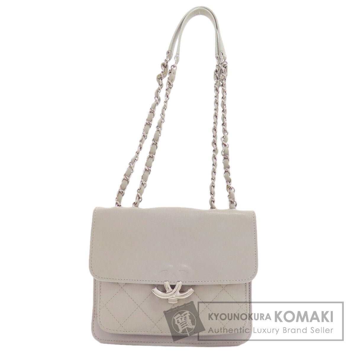 CHANEL Half COCO Mark SilverHardware Shoulder Bag Calf Ladies [Used]