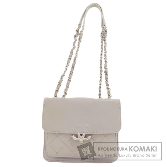 CHANEL Half COCO Mark SilverHardware Shoulder Bag Calf Ladies [Used]