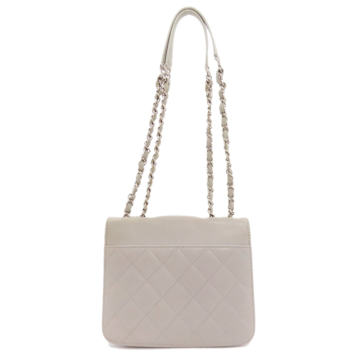 CHANEL Half COCO Mark SilverHardware Shoulder Bag Calf Ladies [Used]