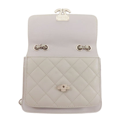 CHANEL Half COCO Mark SilverHardware Shoulder Bag Calf Ladies [Used]