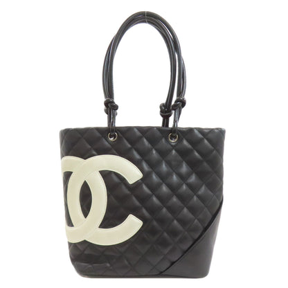 CHANEL CAMBON LINE SilverHardware Tote Bag Calf Ladies [Used]