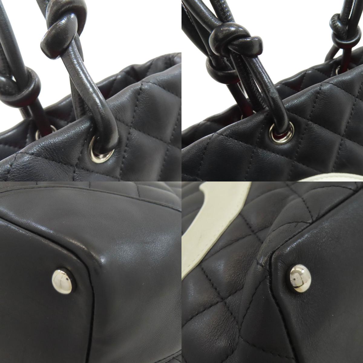 CHANEL CAMBON LINE SilverHardware Tote Bag Calf Ladies [Used]