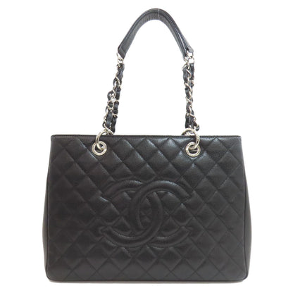 CHANEL Matelasse SilverHardware Tote Bag Grained Calfskin Skin Ladies [Used]