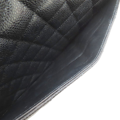 CHANEL Matelasse SilverHardware Tote Bag Grained Calfskin Skin Ladies [Used]