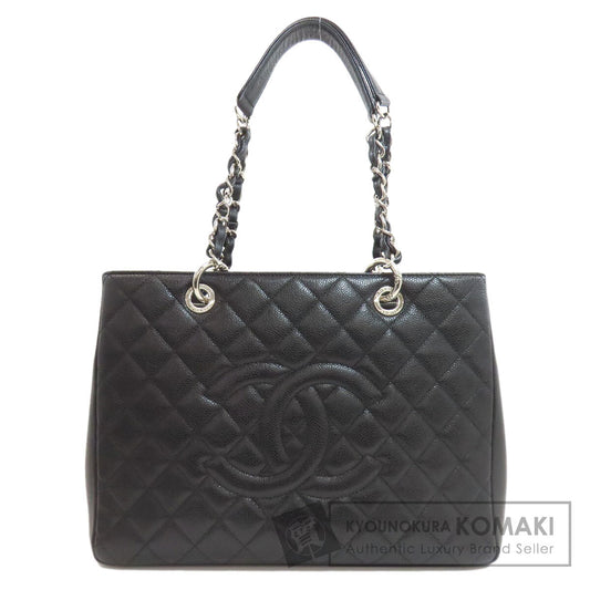 CHANEL Matelasse SilverHardware Tote Bag Grained Calfskin Skin Ladies [Used]