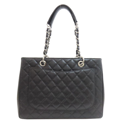 CHANEL Matelasse SilverHardware Tote Bag Grained Calfskin Skin Ladies [Used]