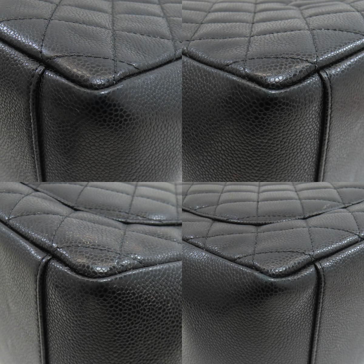 CHANEL Matelasse SilverHardware Tote Bag Grained Calfskin Skin Ladies [Used]