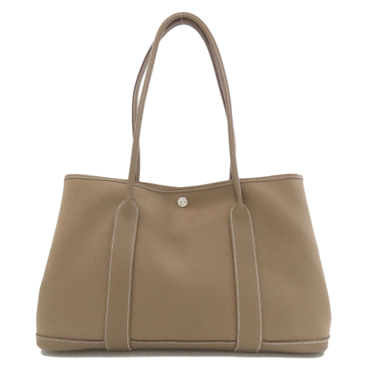 HERMES Garden Party PM Etoupe SilverHardware Tote Bag Towar Officche Ladies [Used]