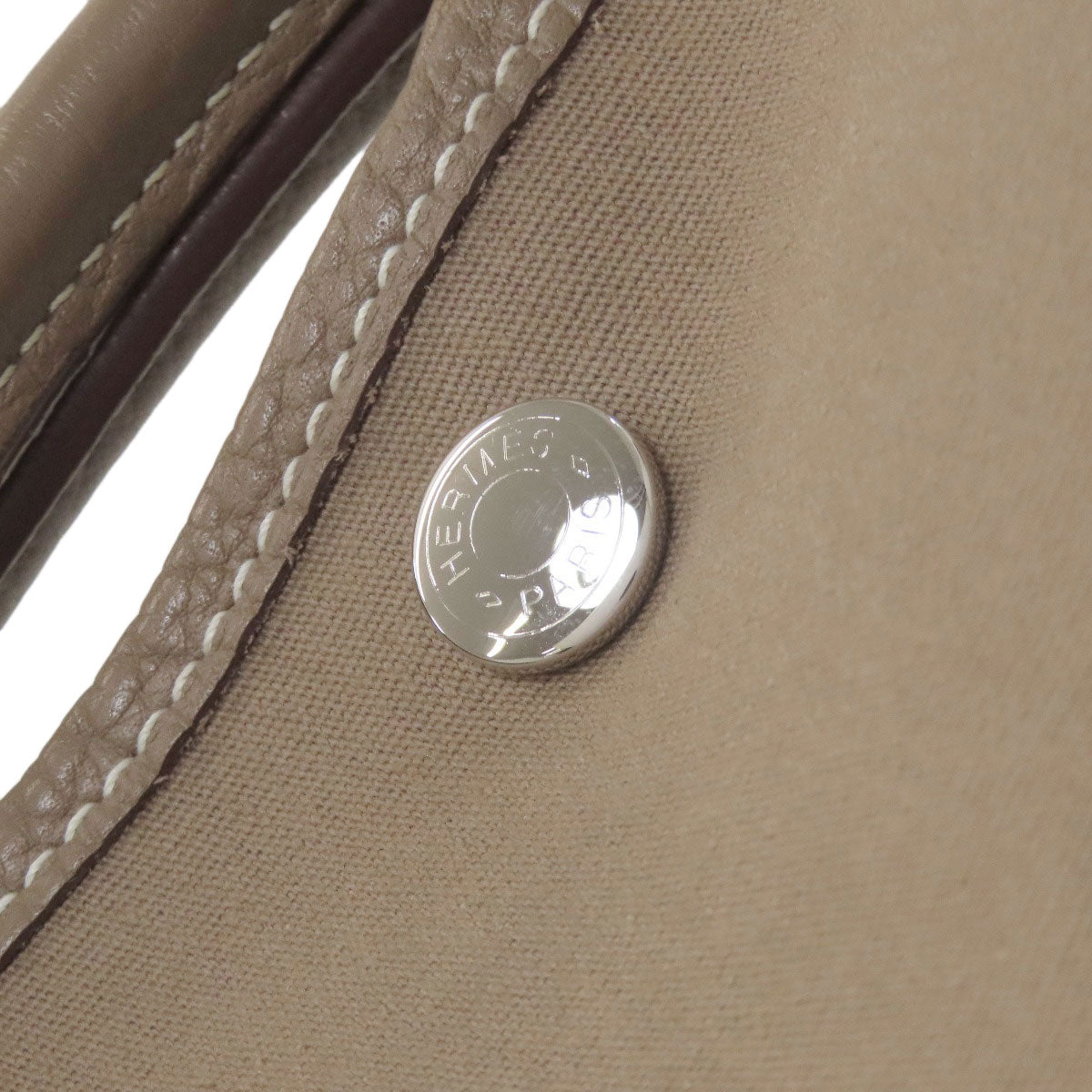 HERMES Garden Party PM Etoupe SilverHardware Tote Bag Towar Officche Ladies [Used]