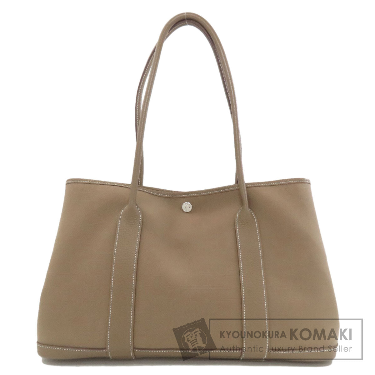 HERMES Garden Party PM Etoupe SilverHardware Tote Bag Towar Officche Ladies [Used]