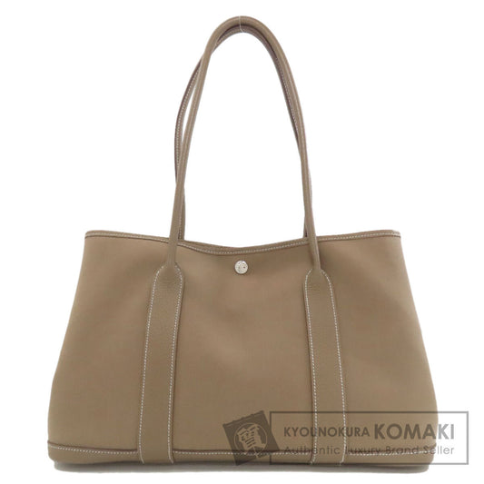 HERMES Garden Party PM Etoupe SilverHardware Tote Bag Towar Officche Ladies [Used]