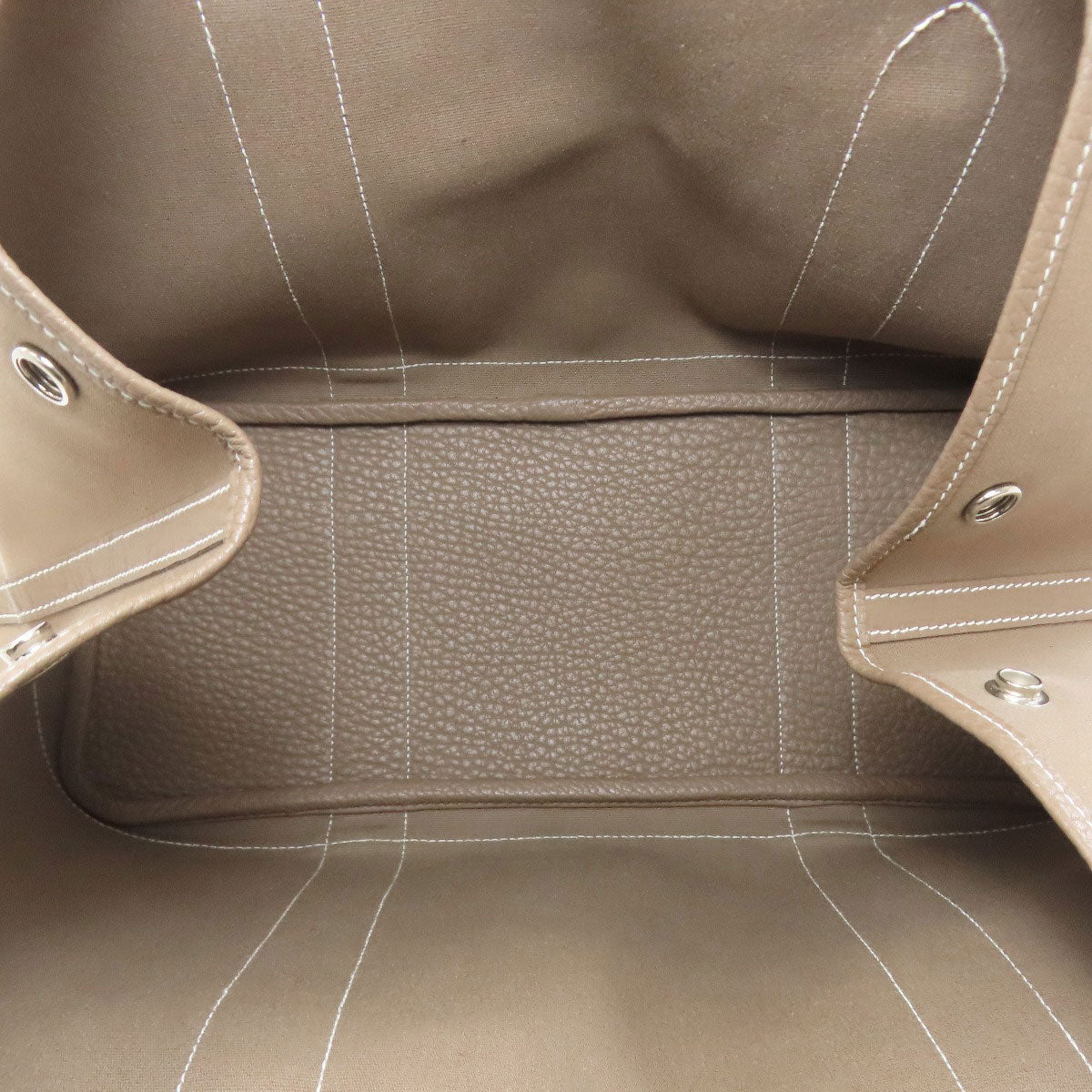 HERMES Garden Party PM Etoupe SilverHardware Tote Bag Towar Officche Ladies [Used]