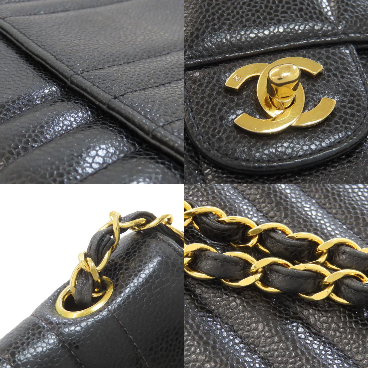 CHANEL Mademoiselle ChainShoulder GoldHardware Shoulder Bag Grained Calfskin Skin Ladies [Used]
