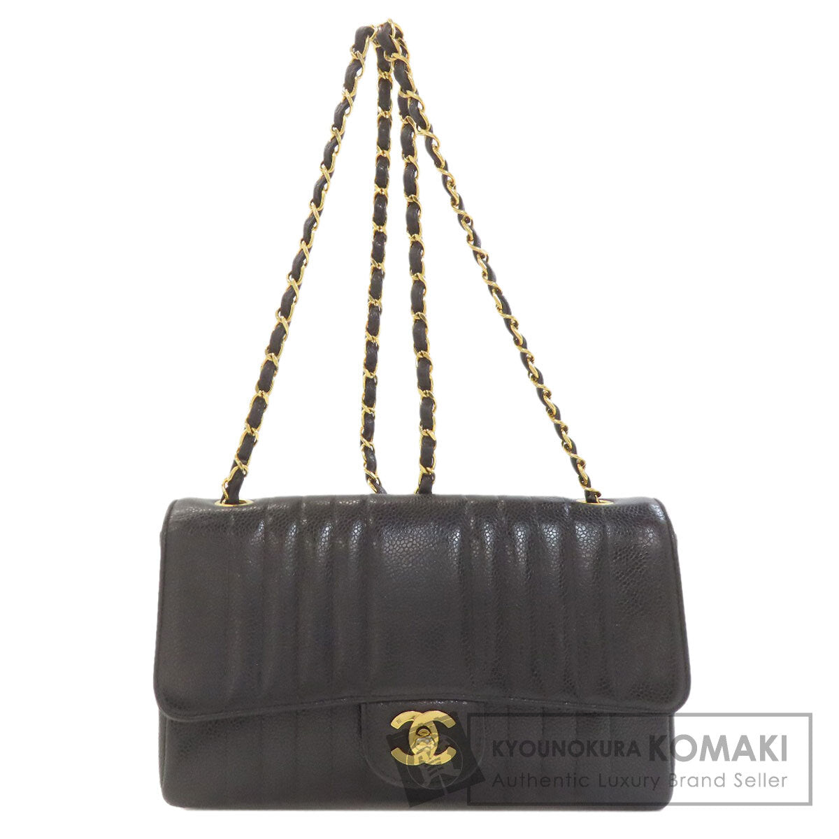 CHANEL Mademoiselle ChainShoulder GoldHardware Shoulder Bag Grained Calfskin Skin Ladies [Used]