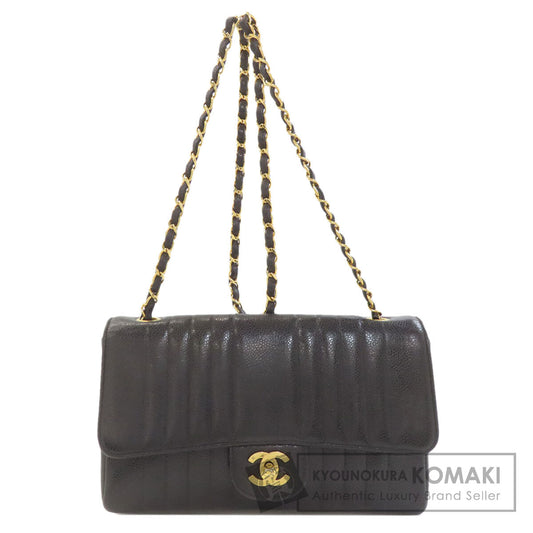 CHANEL Mademoiselle ChainShoulder GoldHardware Shoulder Bag Grained Calfskin Skin Ladies [Used]