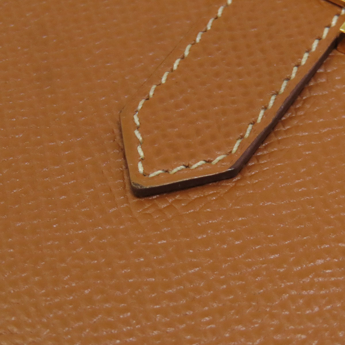 HERMES Bear Souffle Gold GoldHardware Long wallet (with coin pocket) Epsom Ladies [Used]