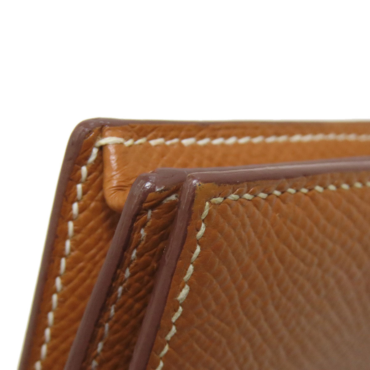 HERMES Bear Souffle Gold GoldHardware Long wallet (with coin pocket) Epsom Ladies [Used]