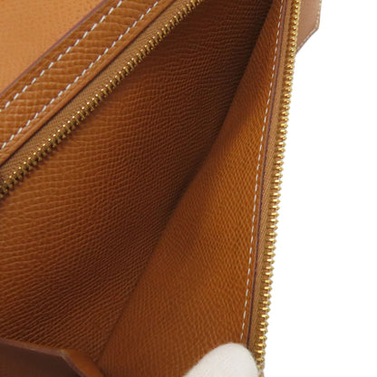 HERMES Bear Souffle Gold GoldHardware Long wallet (with coin pocket) Epsom Ladies [Used]